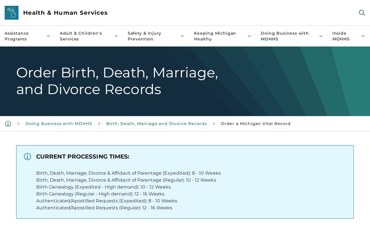 Gaines Township residents directory Michigan vital record order options